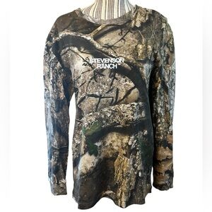 NEW Stevenson Ranch Tee Med Camo Long Slv Brown/Green Unisex Realtree APX Cotton